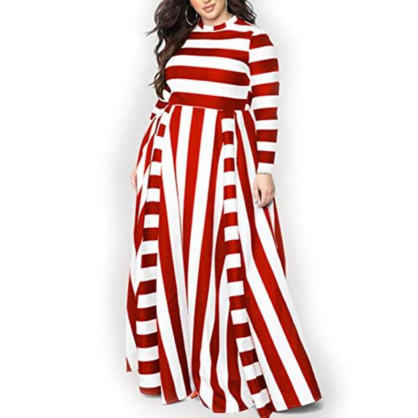 yuheng women plus size dress long sleeves stripes party dress long maxi, Black;gray
yuheng women plus size dress long sleeves stripes party dress long maxi, Black;gray