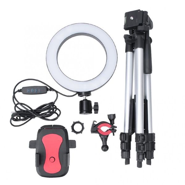 6 inch dimmable led video ring light camera lamp kit with tripod mobile phone holder usb port
6 inch dimmable led video ring light camera lamp kit with tripod mobile phone holder usb port