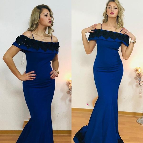 mermaid satin prom dresses 2019 blue off shoulder formal party pageant gowns floor length women custom made dresses, Black
mermaid satin prom dresses 2019 blue off shoulder formal party pageant gowns floor length women custom made dresses, Black