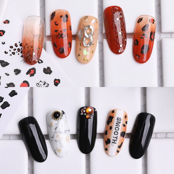 #5806 3pc leopard nail stickers 3d adhesive sticker design charming nail art decoration, Black
#5806 3pc leopard nail stickers 3d adhesive sticker design charming nail art decoration, Black