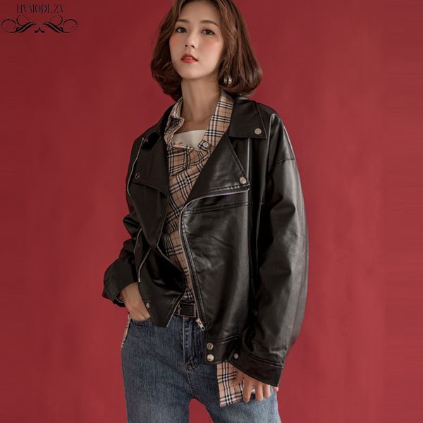 women 2019 new black pu locomotive clothing loose coat fashion basic streetwear vintage female jacket leather outerwear hj193
women 2019 new black pu locomotive clothing loose coat fashion basic streetwear vintage female jacket leather outerwear hj193