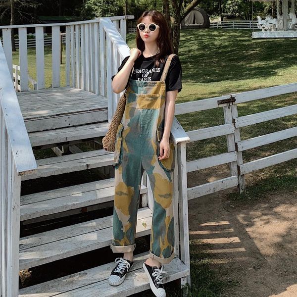 camouflage suspender pants overalls women streetwear hip hop harem trouser female loose casual wide leg cargo trouser jumpsuit, Black;white
camouflage suspender pants overalls women streetwear hip hop harem trouser female loose casual wide leg cargo trouser jumpsuit, Black;white