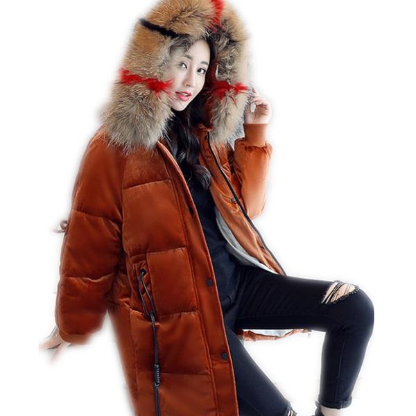 hooded large fur collar winter women coats 2018pleuche down cotton jacket medium-long parkas loose button warm winter coatcq2706, Black
hooded large fur collar winter women coats 2018pleuche down cotton jacket medium-long parkas loose button warm winter coatcq2706, Black