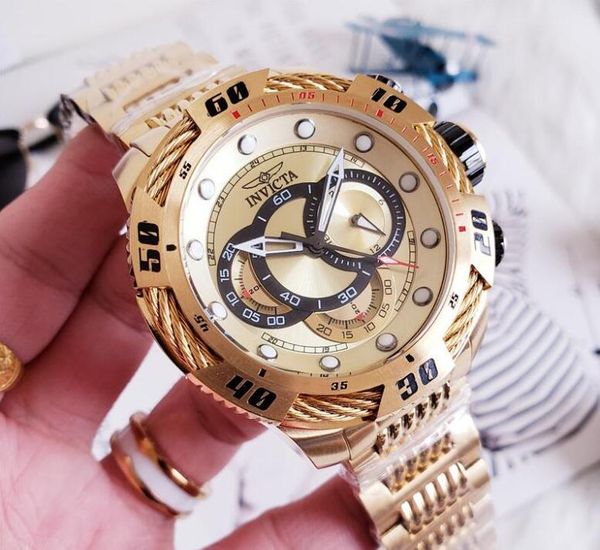 swiss cosc latest version invicta brand luminous chronograph shock resistant multifunction luxury men's gold quartz watch, Slivery;brown
swiss cosc latest version invicta brand luminous chronograph shock resistant multifunction luxury men's gold quartz watch, Slivery;brown