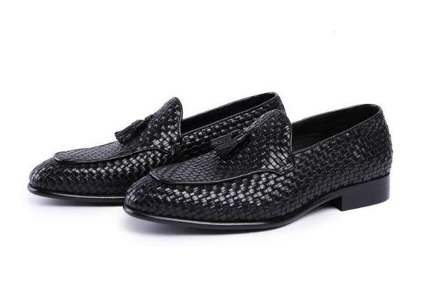 spring summer genuine leather weave shoes men fashion tassel design wedding dress shoes pointed toe slip on breathable work shoe, Black
spring summer genuine leather weave shoes men fashion tassel design wedding dress shoes pointed toe slip on breathable work shoe, Black