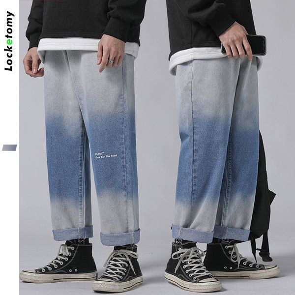 men's jeans japanese loose straight hip-hop gradient male wind object feet mouth feeling rich couples torre pants legs, Blue
men's jeans japanese loose straight hip-hop gradient male wind object feet mouth feeling rich couples torre pants legs, Blue