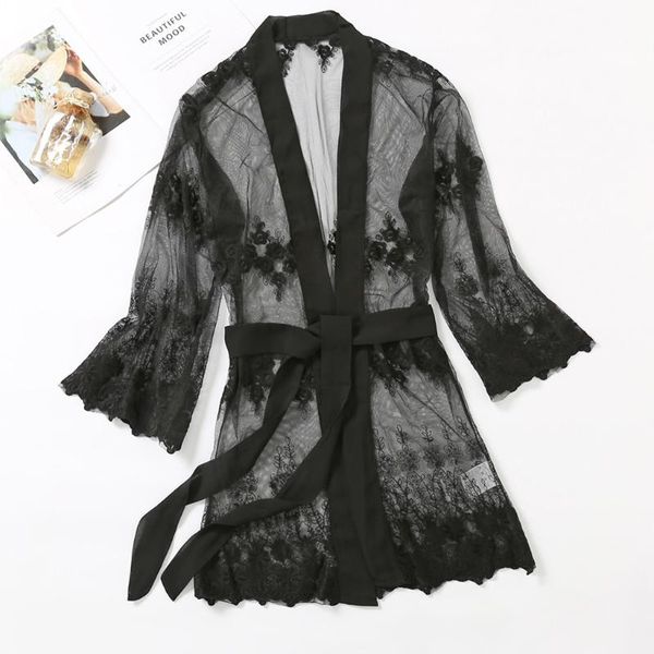 women lingerie sleepwear long sleeved lace see through bathrobe nightdress with belt bridesmaid kimono robe dressing gowns, Black;red
women lingerie sleepwear long sleeved lace see through bathrobe nightdress with belt bridesmaid kimono robe dressing gowns, Black;red