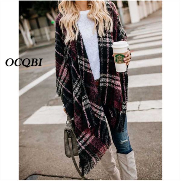 womens sweaters 2019 winter casual cardigan women plaid korean style womens sweater tassel, White 
womens sweaters 2019 winter casual cardigan women plaid korean style womens sweater tassel, White