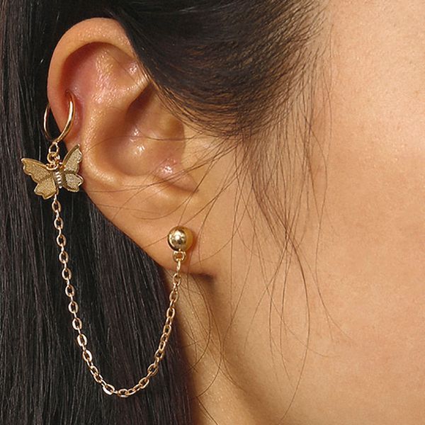 1 piece new butterfly fairy exaggeration clip dangle earrings for women chain link tassel elegant cool earrings jewelry gifts, Silver
1 piece new butterfly fairy exaggeration clip dangle earrings for women chain link tassel elegant cool earrings jewelry gifts, Silver