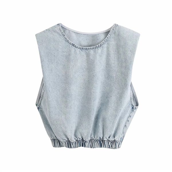 2020 women fashion summer denim blue short shirt female casual sleeveles ealstic denim short blouse femme, White
2020 women fashion summer denim blue short shirt female casual sleeveles ealstic denim short blouse femme, White