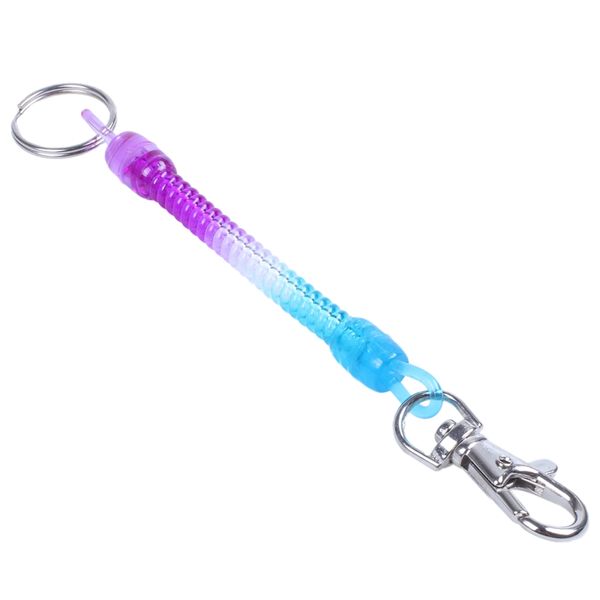 tri colors plastic spiral wrapped lanyard lobster clip key ring chain, Silver
tri colors plastic spiral wrapped lanyard lobster clip key ring chain, Silver