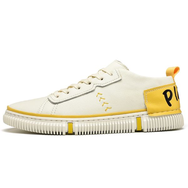men fashion shoes genuine leather male flat shoes lace up yellow sneakers for young man casual 4#17d50, Black
men fashion shoes genuine leather male flat shoes lace up yellow sneakers for young man casual 4#17d50, Black