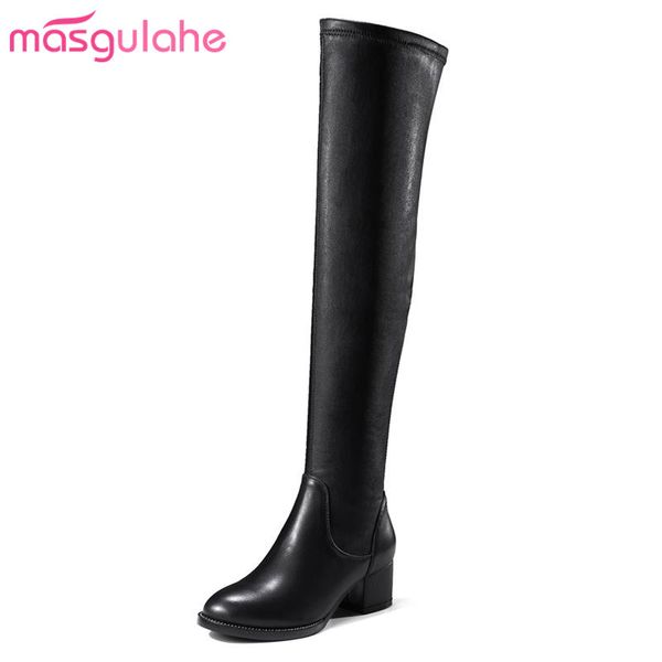 masgulahe over the knee boots round toe look slimmer winter boots thick heels zipper genuine leather simple women shoes, Black
masgulahe over the knee boots round toe look slimmer winter boots thick heels zipper genuine leather simple women shoes, Black