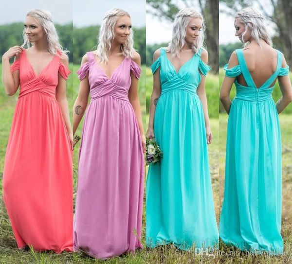 2019 new country chiffon bridesmaid dress a line off shoulder for garden beach weddings pleats off shoulder maid of honor gowns plus size, White;pink
2019 new country chiffon bridesmaid dress a line off shoulder for garden beach weddings pleats off shoulder maid of honor gowns plus size, White;pink