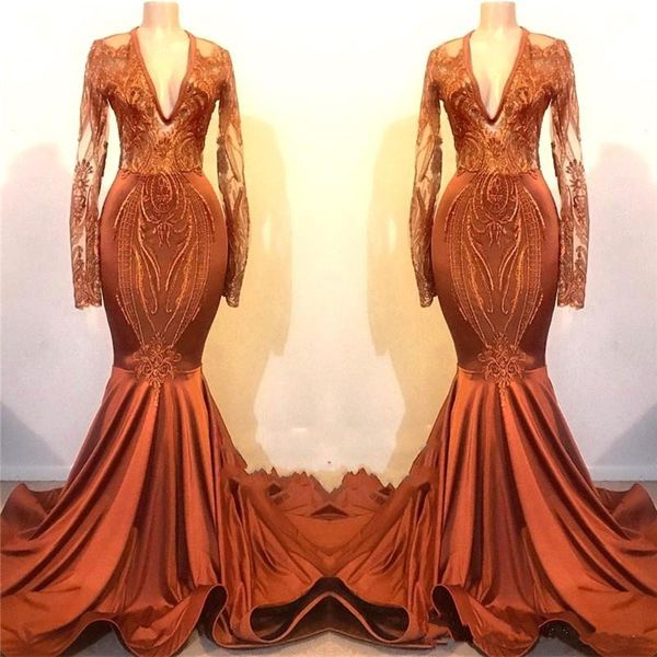 fashion orange prom dresses 2019 new mermaid long sleeves vintage applique sequin evening gowns formal dress custom made, Black
fashion orange prom dresses 2019 new mermaid long sleeves vintage applique sequin evening gowns formal dress custom made, Black