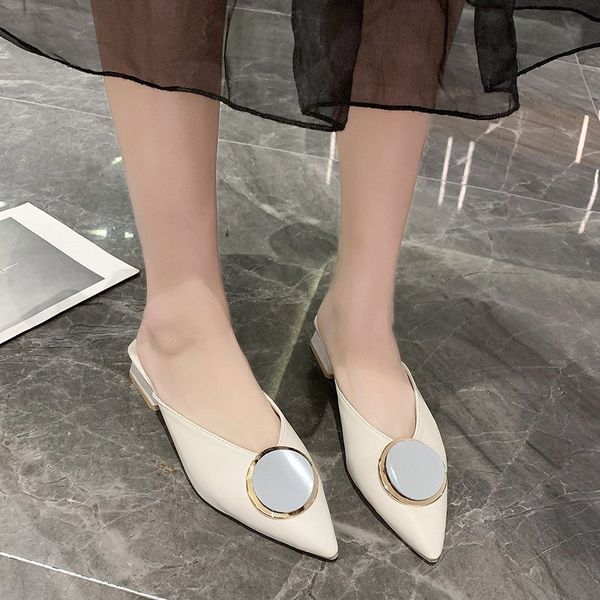 metal button pu leather mules shoes women v mouth pointed toe slippers women fashion half slippers summer closed toe sandals, Black
metal button pu leather mules shoes women v mouth pointed toe slippers women fashion half slippers summer closed toe sandals, Black