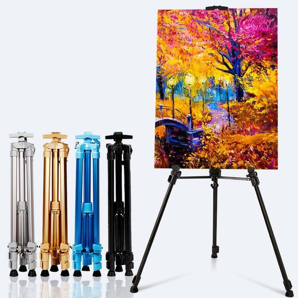 Portable Adjustable Aluminum Display Art Easel Painting Easel Stand For Painting Oil Paint Sketch Artist Art Supplies For Artist Y200428