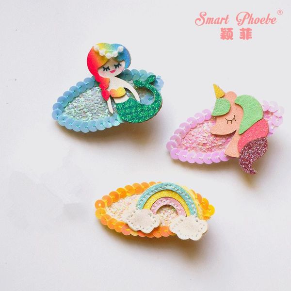 15pcs fashion cute glitter unicorn hairpins sequin mermaid rainbow hair clips princess headwear girls boutique hair accessories, Slivery;white
15pcs fashion cute glitter unicorn hairpins sequin mermaid rainbow hair clips princess headwear girls boutique hair accessories, Slivery;white