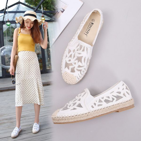 women loafers shoes woman 2020 summer women lace hollow out rope weaving fishermen flats female moccasin casual slippers, Black
women loafers shoes woman 2020 summer women lace hollow out rope weaving fishermen flats female moccasin casual slippers, Black