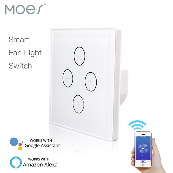 Настенный выключатель для потолочного вентилятора WiFi Smart, пульт дистанционного у
Настенный выключатель для потолочного вентилятора WiFi Smart, пульт дистанционного у