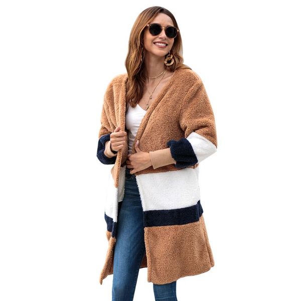 lugentolo women sweaters cardigan autumn and winter new long-sleeved loose cardigans plush stripes color, White
lugentolo women sweaters cardigan autumn and winter new long-sleeved loose cardigans plush stripes color, White
