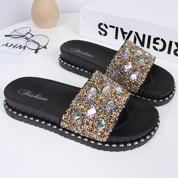 women beach flip flops slippers flat women causal shoes woman gold slipper slides crystal bling sandals female brand slippers, Black
women beach flip flops slippers flat women causal shoes woman gold slipper slides crystal bling sandals female brand slippers, Black