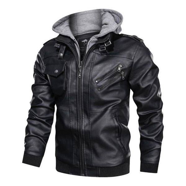 men's fur & faux pu leather jacket men motorcycle hood winter coat man warm casual jackets male slim fit bomber windbreaker, Black
men's fur & faux pu leather jacket men motorcycle hood winter coat man warm casual jackets male slim fit bomber windbreaker, Black