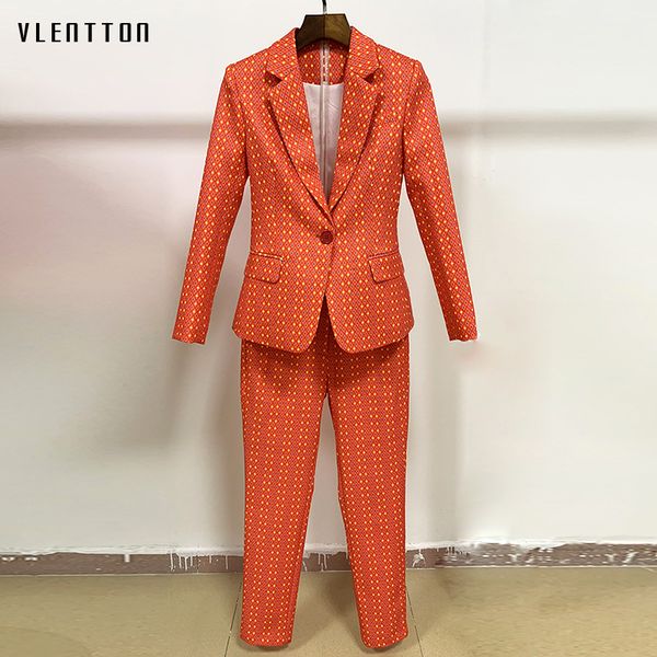 runway designer pants suit women's vintage plaid floral print office lady blazer coat female trouser two piece set, White;black
runway designer pants suit women's vintage plaid floral print office lady blazer coat female trouser two piece set, White;black