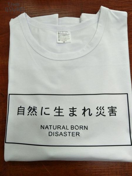 nature born disaster harajuku female fashion t shirt japanese character style tees casual tumblr instagram t shirt, White
nature born disaster harajuku female fashion t shirt japanese character style tees casual tumblr instagram t shirt, White
