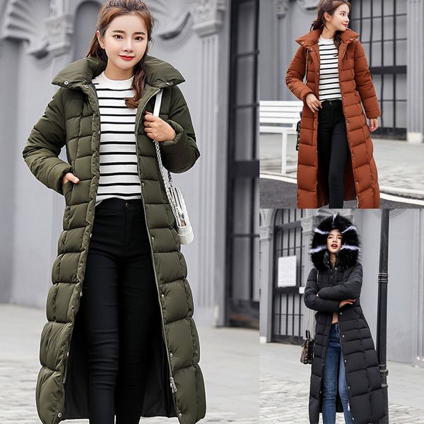 fashion women outerwear fur hooded coat long cotton-padded jackets pocket coats solid color winter coat abrigo de invierno, Black
fashion women outerwear fur hooded coat long cotton-padded jackets pocket coats solid color winter coat abrigo de invierno, Black