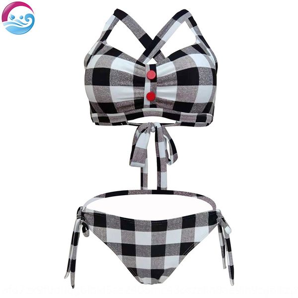 2020 plaid triangle bandage lady 2020 bikini swimsuit plaid triangle bikini bandage swimsuit lady, White;black
2020 plaid triangle bandage lady 2020 bikini swimsuit plaid triangle bikini bandage swimsuit lady, White;black