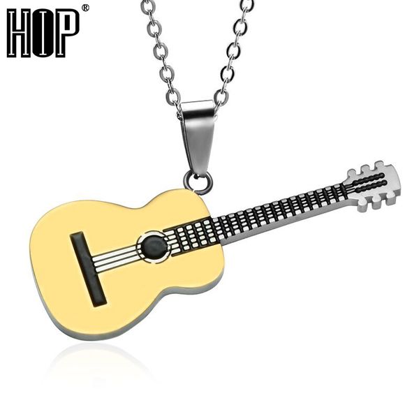 hip rock two tone gold color titanium stainless steel music guitar pendant necklace for men jewelry dropshipping, Silver
hip rock two tone gold color titanium stainless steel music guitar pendant necklace for men jewelry dropshipping, Silver