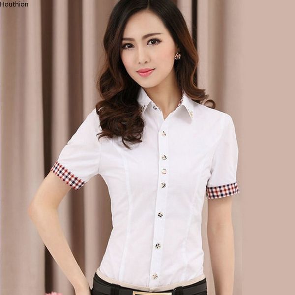 houthion women's shirt blouse summer korean slim solid color short sleeve shirt blouse turn-down collar button breasted, White
houthion women's shirt blouse summer korean slim solid color short sleeve shirt blouse turn-down collar button breasted, White