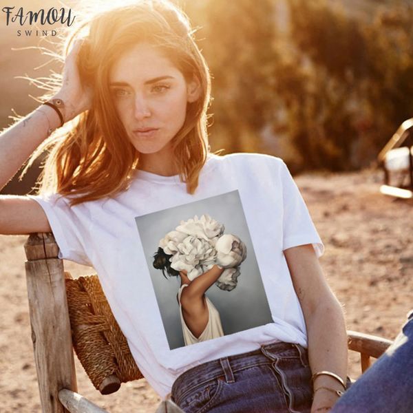 aesthetic t shirt for women flower printing harajuku short sleeved tees casual womens large size femme t shirt, White
aesthetic t shirt for women flower printing harajuku short sleeved tees casual womens large size femme t shirt, White