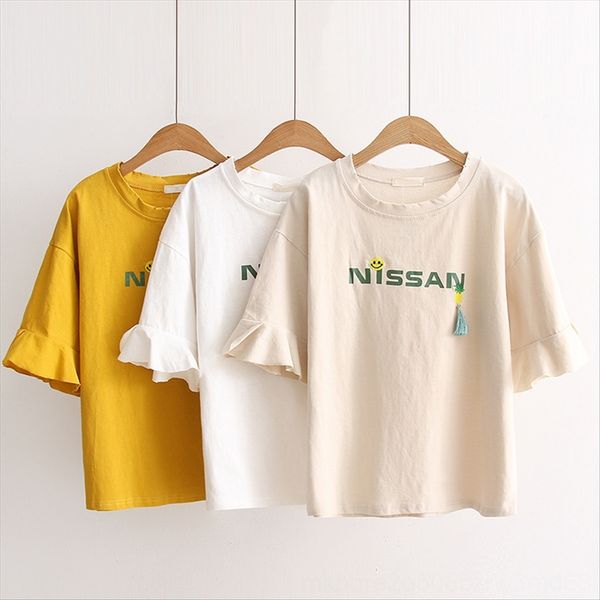 2019 summer clothes hipster artistic round collar t-shirt women's versatile clothing t-shirt clothing pullover flannel short sleeve top, White
2019 summer clothes hipster artistic round collar t-shirt women's versatile clothing t-shirt clothing pullover flannel short sleeve top, White