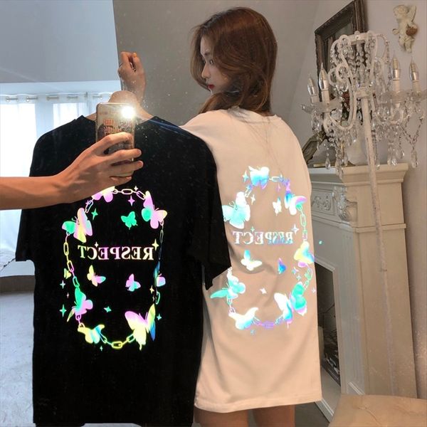 2020 loose color letter reflective printed fashion girlfriends female 2020 loose t-shirt butterfly color butterfly letter reflective pri, White
2020 loose color letter reflective printed fashion girlfriends female 2020 loose t-shirt butterfly color butterfly letter reflective pri, White