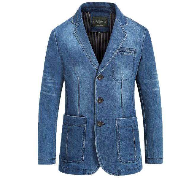 men's denim casual blazer men fashion cotton vintage suit jacket male blue coat denim jacket large size jeans blazers 115, White;black
men's denim casual blazer men fashion cotton vintage suit jacket male blue coat denim jacket large size jeans blazers 115, White;black