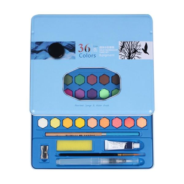 Quick Dry Artist Solid Art Supplies Watercolor Paint Set Bright Color Children Portable Gift Graffiti School Stationery With Box