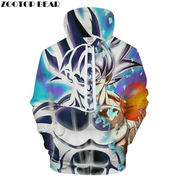 even hoodie seven dragon sun wu air printing bring hat lovers sweater, Black