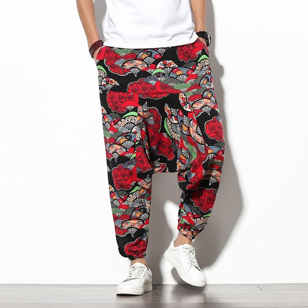 men's pants men harem drop crotch pockets joggers printed casual trousers loose hip hop baggy korean cotton wide leg, Black
men's pants men harem drop crotch pockets joggers printed casual trousers loose hip hop baggy korean cotton wide leg, Black