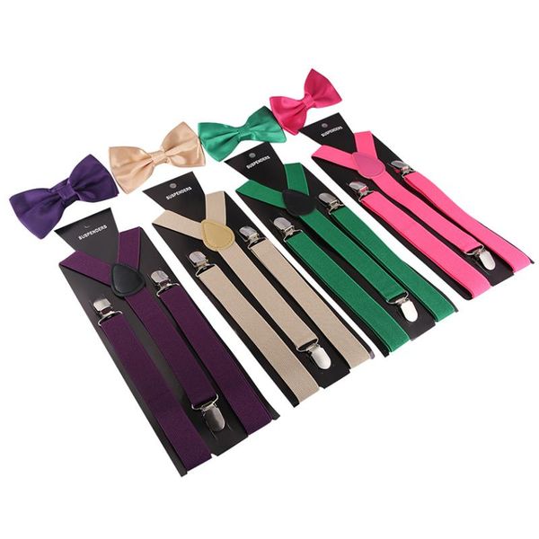multi-color bow tie solid color man's belt bowtie set men women adjustable elastic suspenders polyester y-back braces, Black;white
multi-color bow tie solid color man's belt bowtie set men women adjustable elastic suspenders polyester y-back braces, Black;white