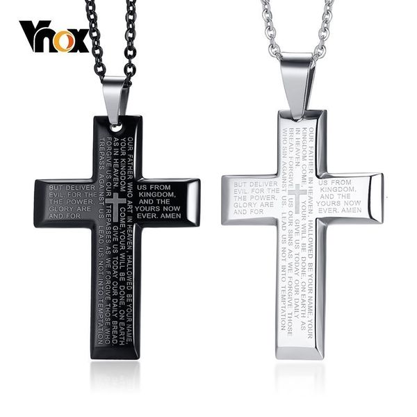 vnox men's prayer matthew 6:9-13 bible necklace stainless steel cross pendant male religious jewelry, Silver
vnox men's prayer matthew 6:9-13 bible necklace stainless steel cross pendant male religious jewelry, Silver