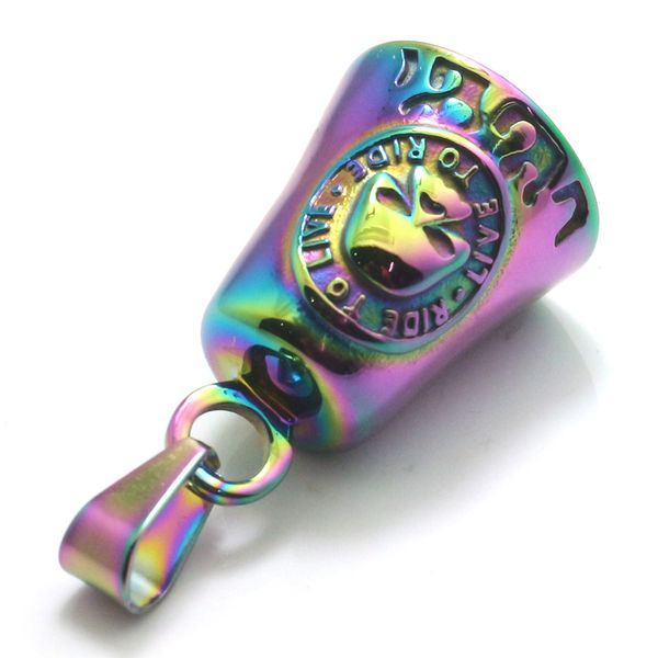 mens 316l stainless steel cool ride to live, live to ride flaming biker multicolor bell rainbow color pendant newest, Silver
mens 316l stainless steel cool ride to live, live to ride flaming biker multicolor bell rainbow color pendant newest, Silver