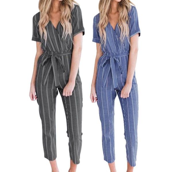 women v-neck short sleeve linen jumpsuit ladies summer casual slim rompers, Black;white
women v-neck short sleeve linen jumpsuit ladies summer casual slim rompers, Black;white