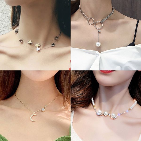 16 styles choker necklaces women tiny simulated pearl crystal pendant necklace fashion jewelry luxury wedding accesorios mujer, Golden;silver
16 styles choker necklaces women tiny simulated pearl crystal pendant necklace fashion jewelry luxury wedding accesorios mujer, Golden;silver