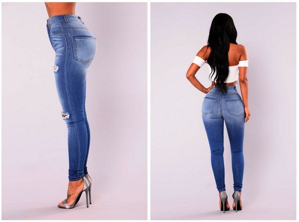 2019 summer women high waist full length denim pants solid elastic pocket skinny jeans casual holes ripped pencil pants, Blue
2019 summer women high waist full length denim pants solid elastic pocket skinny jeans casual holes ripped pencil pants, Blue