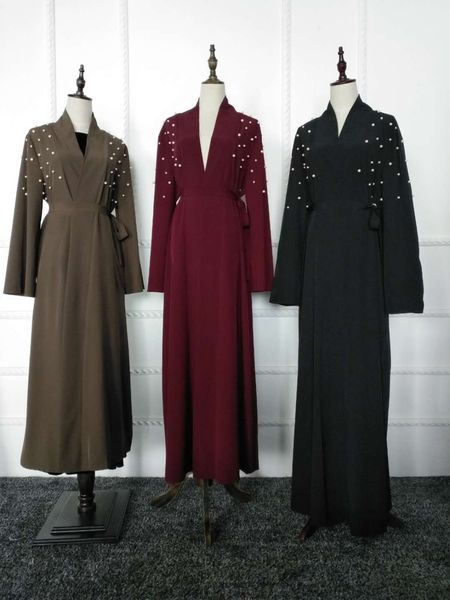women clothing hand pearl beading patch designs muslim cardigan abaya islamic maxi dress middle east kaftan turkish robes kimono, Red
women clothing hand pearl beading patch designs muslim cardigan abaya islamic maxi dress middle east kaftan turkish robes kimono, Red