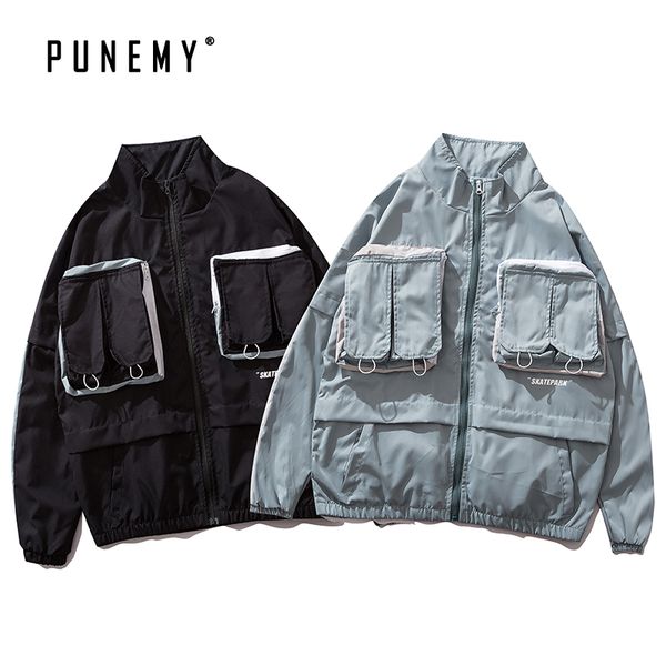 men jakcets coats windbreaks multi-pockets stand-collar zipper hip hip harajuku japanese streetwear oversize man's cargo jackets, Black;brown
men jakcets coats windbreaks multi-pockets stand-collar zipper hip hip harajuku japanese streetwear oversize man's cargo jackets, Black;brown