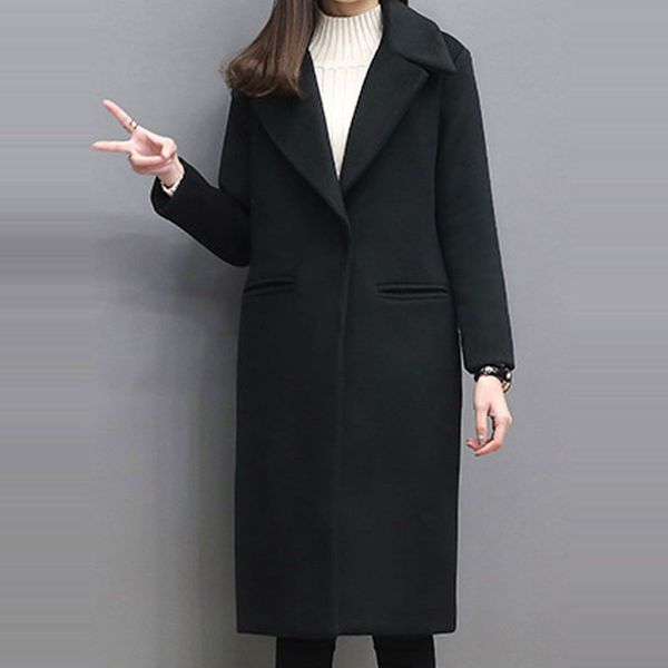 1pc spring autumn wool coat for women long woolen coat one button slim type female autumn winter wool coats jacket parka z5438a, Black
1pc spring autumn wool coat for women long woolen coat one button slim type female autumn winter wool coats jacket parka z5438a, Black