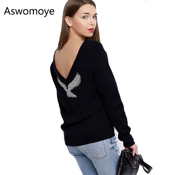 2018 s-xl spring new fashion women sweaters full sleeve v-neck beaded diamond pullovers computer knitted sweater, White;black
2018 s-xl spring new fashion women sweaters full sleeve v-neck beaded diamond pullovers computer knitted sweater, White;black
